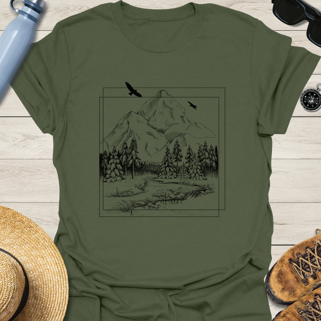 The Little Stream Landscape T-Shirt