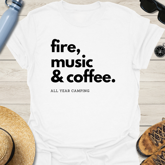 Fire, Music & Coffee T-Shirt