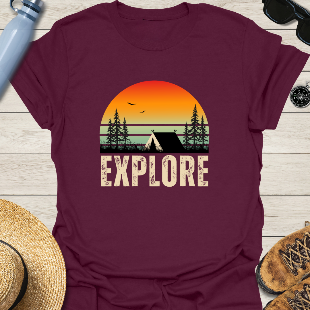 Explore Retro Sunset T-Shirt