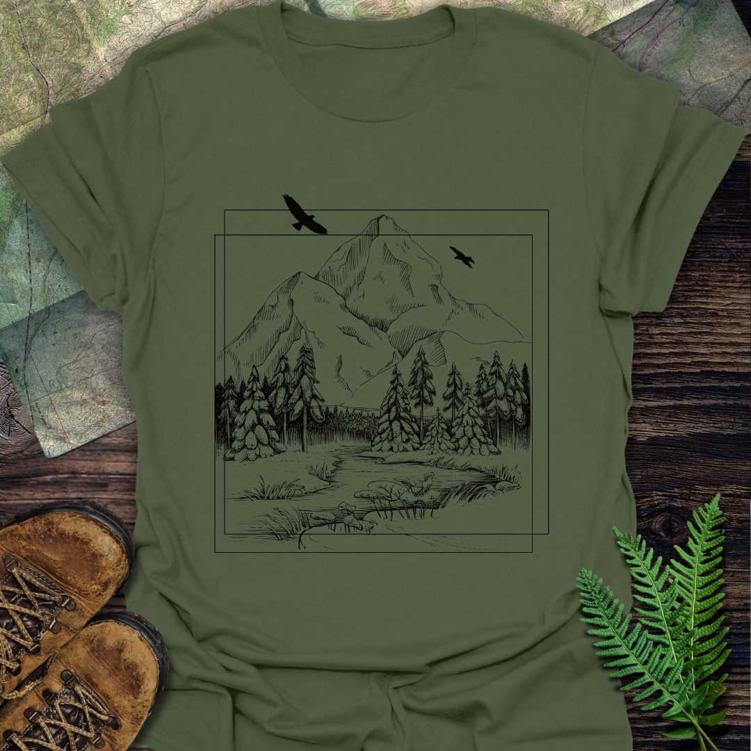 The Little Stream Landscape T-Shirt