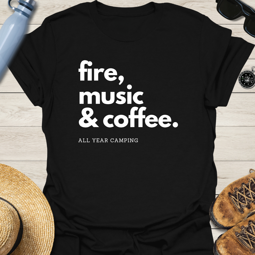 Fire, Music & Coffee T-Shirt