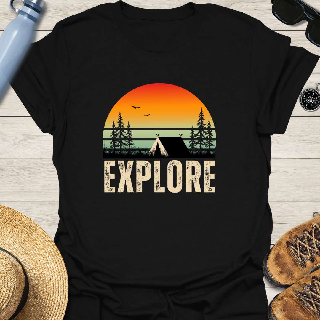 Explore Retro Sunset T-Shirt