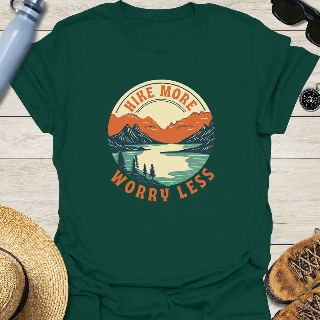 Hike More Worry Less Sunset T-Shirt