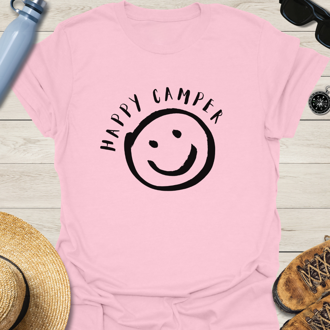 Happy Camper Smiley Face T-Shirt