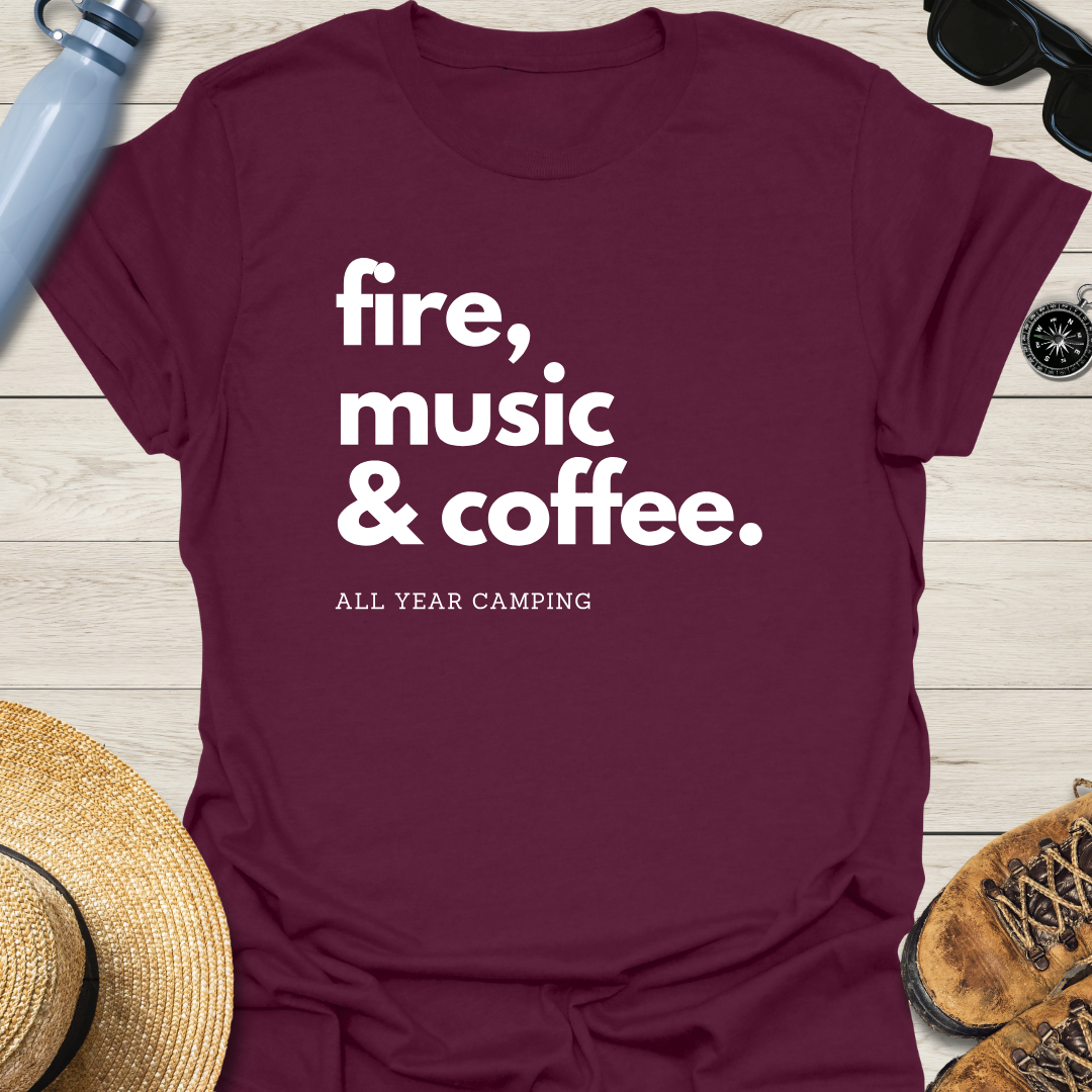 Fire, Music & Coffee T-Shirt