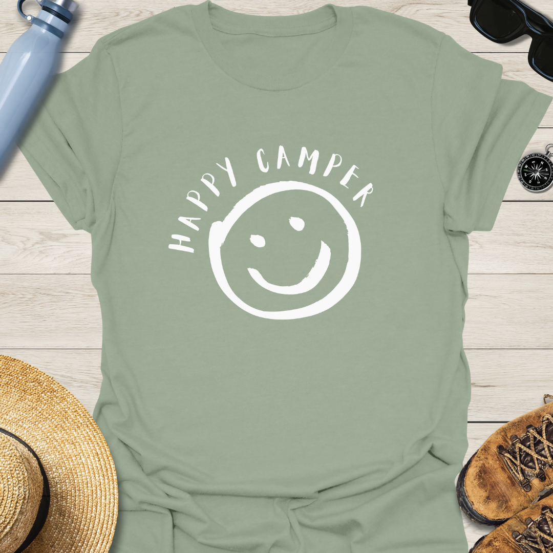 Happy Camper Smiley Face T-Shirt