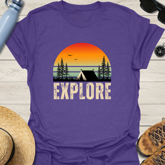 Explore Retro Sunset T-Shirt