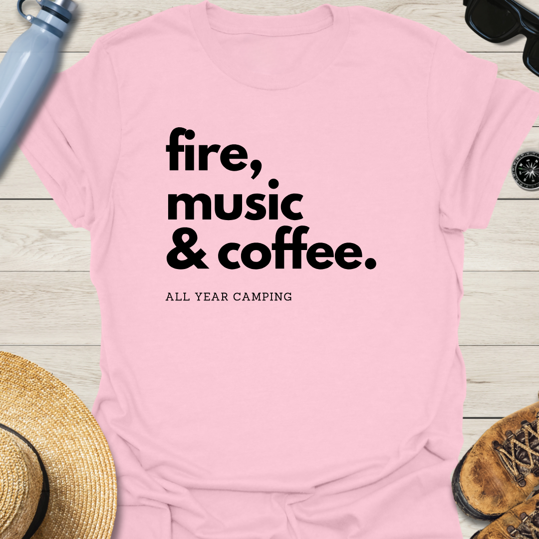 Fire, Music & Coffee T-Shirt