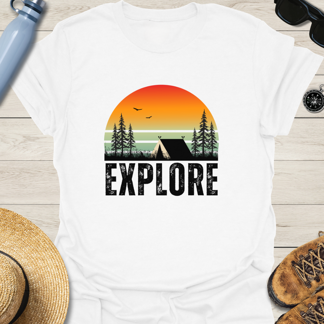 Explore Retro Sunset T-Shirt